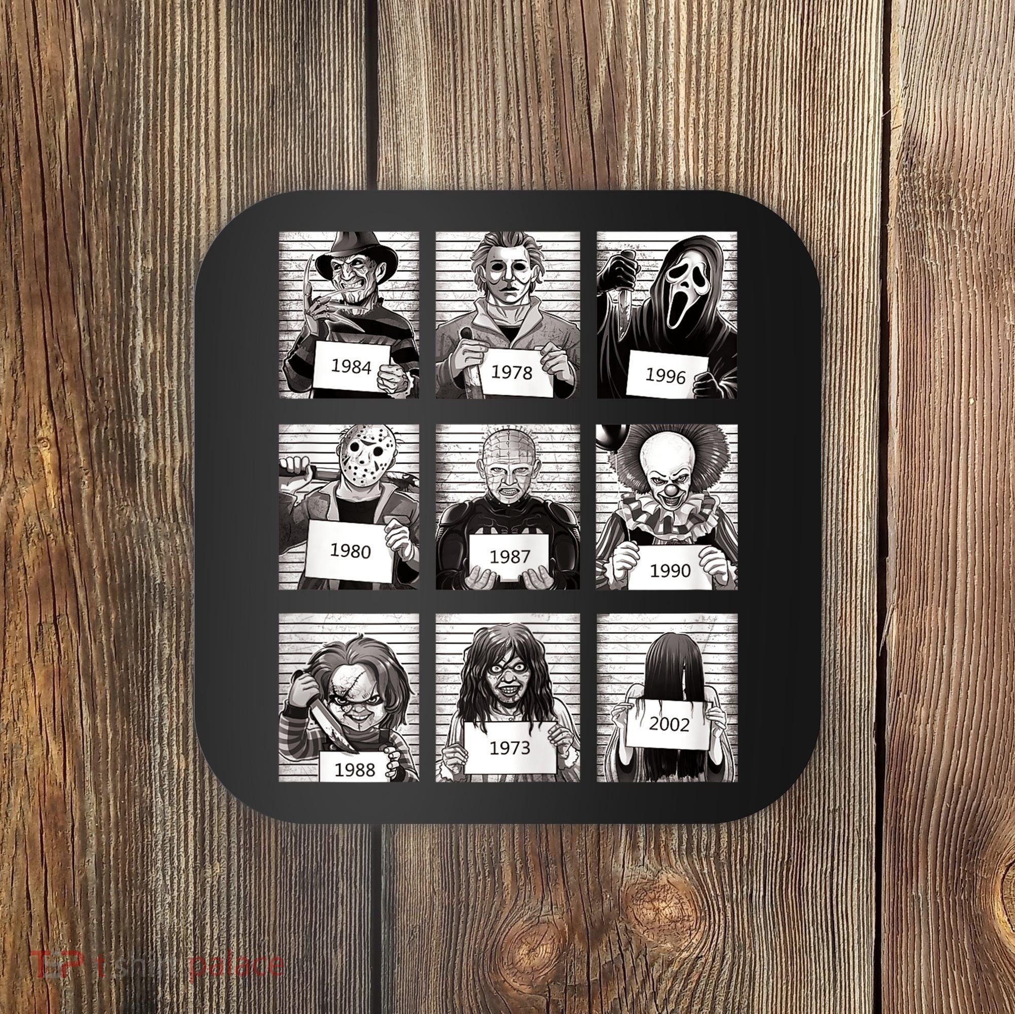 Halloween Horror Legends Killer Mugshots Creepy Fan Coaster