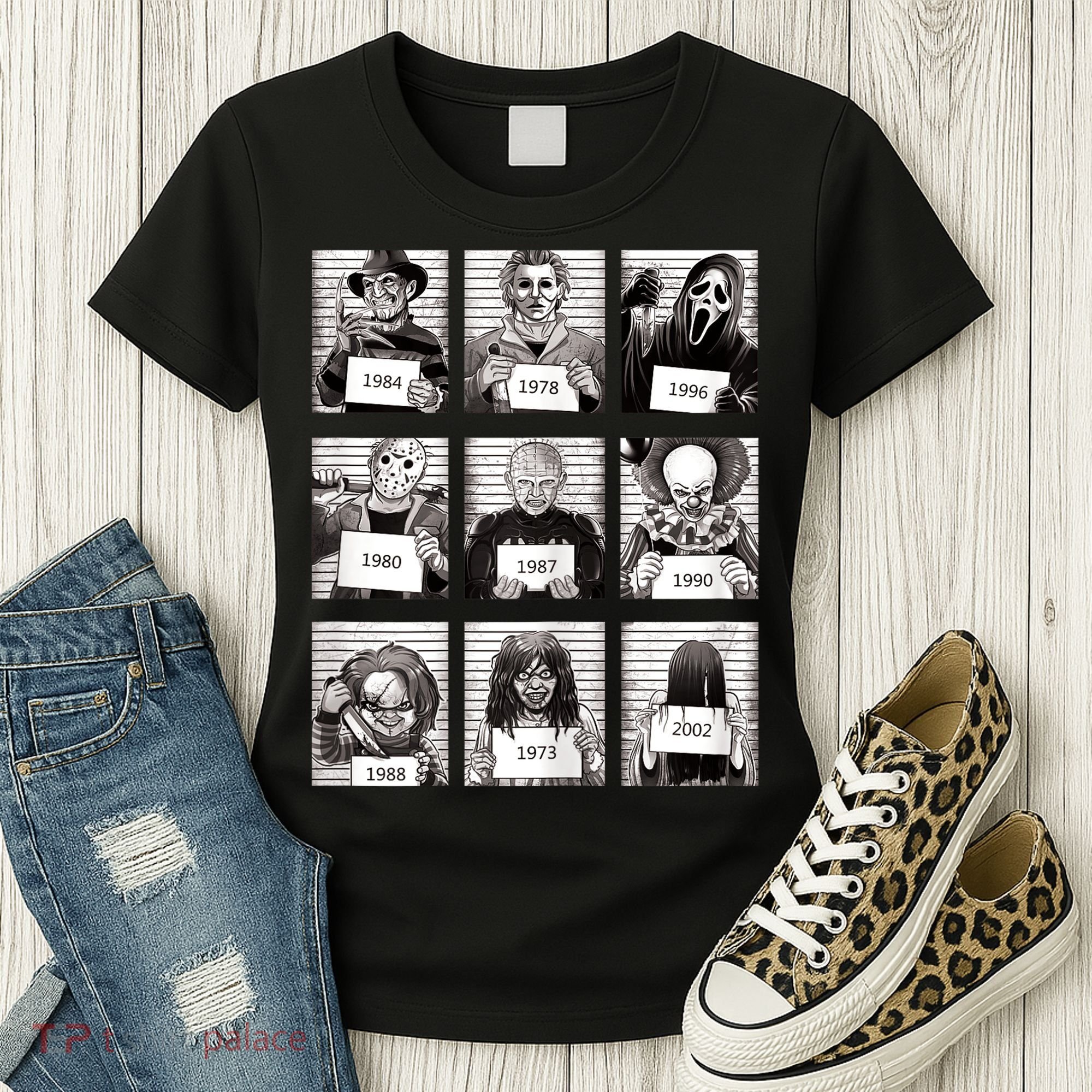 Halloween Horror Legends Killer Mugshots Creepy Fan Women's T-Shirt