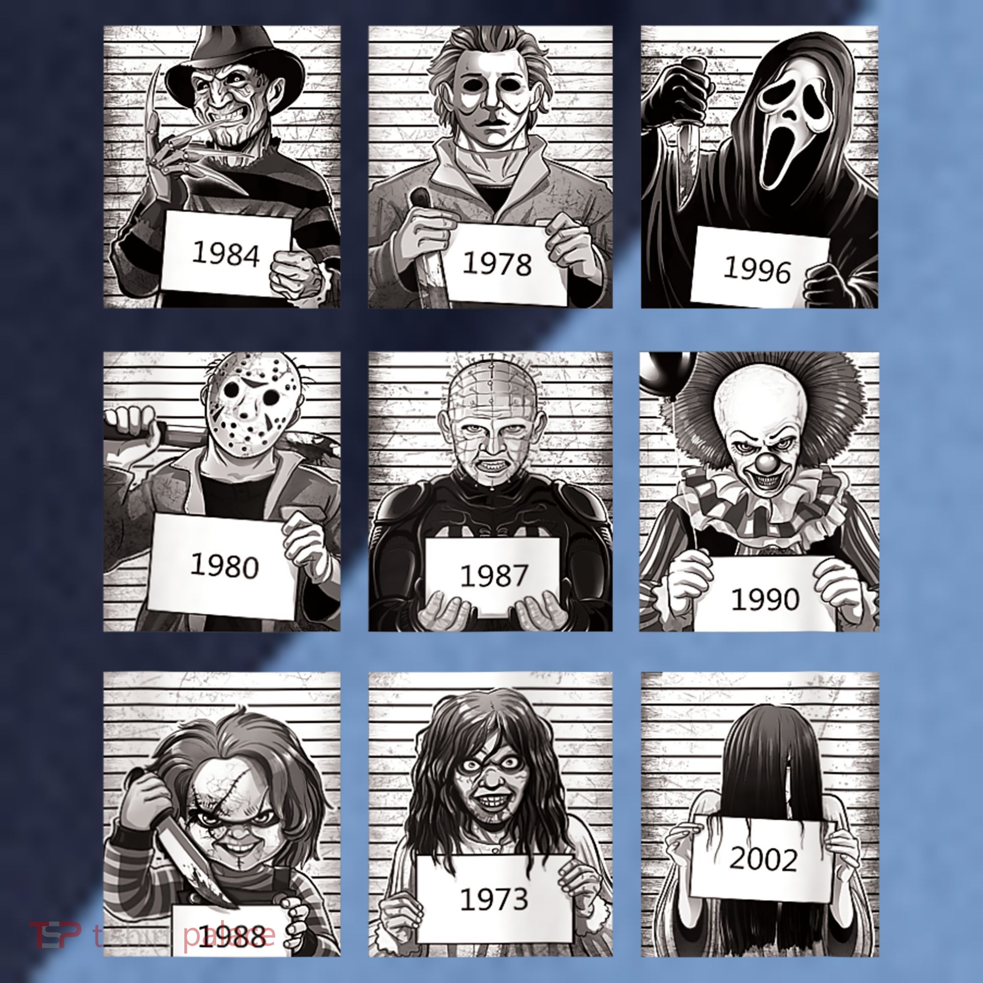 Halloween Horror Legends Killer Mugshots Creepy Fan Raglan Baseball Sleeve Shirt