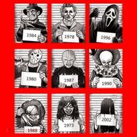 Halloween Horror Legends Killer Mugshots Creepy Fan Santa Hat thumb 1