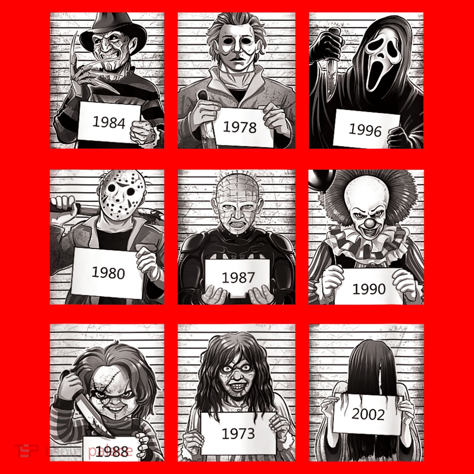 Halloween Horror Legends Killer Mugshots Creepy Fan Santa Hat