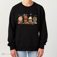 Halloween Horror Movie And Coffee Spooky Season Hello Fall Women's Sweatshirt thumb 0