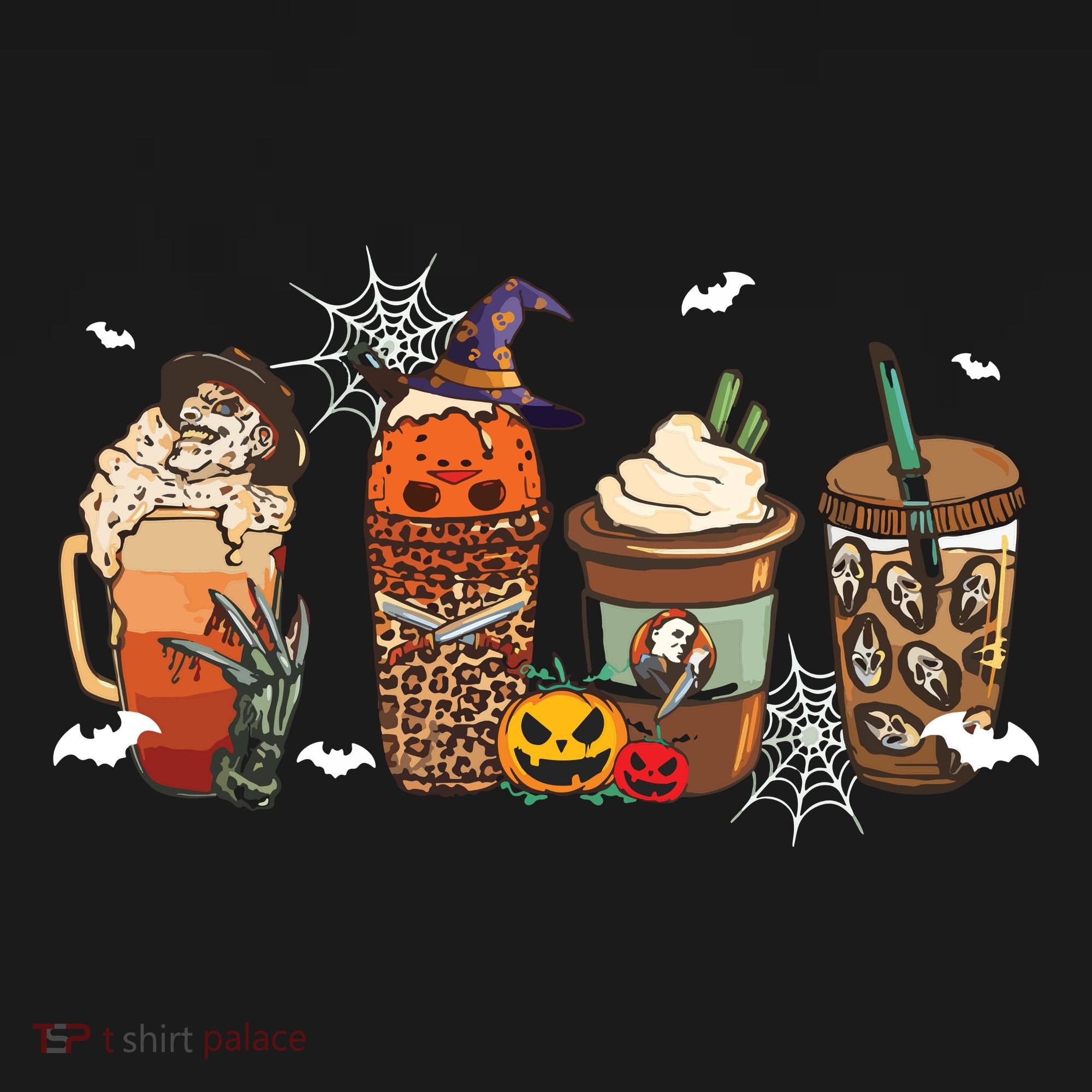 Halloween Horror Movie And Coffee Spooky Season Hello Fall Apron