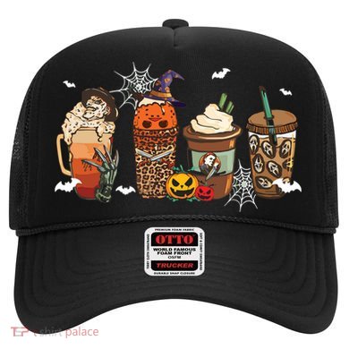 Halloween Horror Movie And Coffee Spooky Season Hello Fall Hat