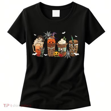 Halloween Horror Movie And Coffee Spooky Season Hello Fall Women's T-Shirt
