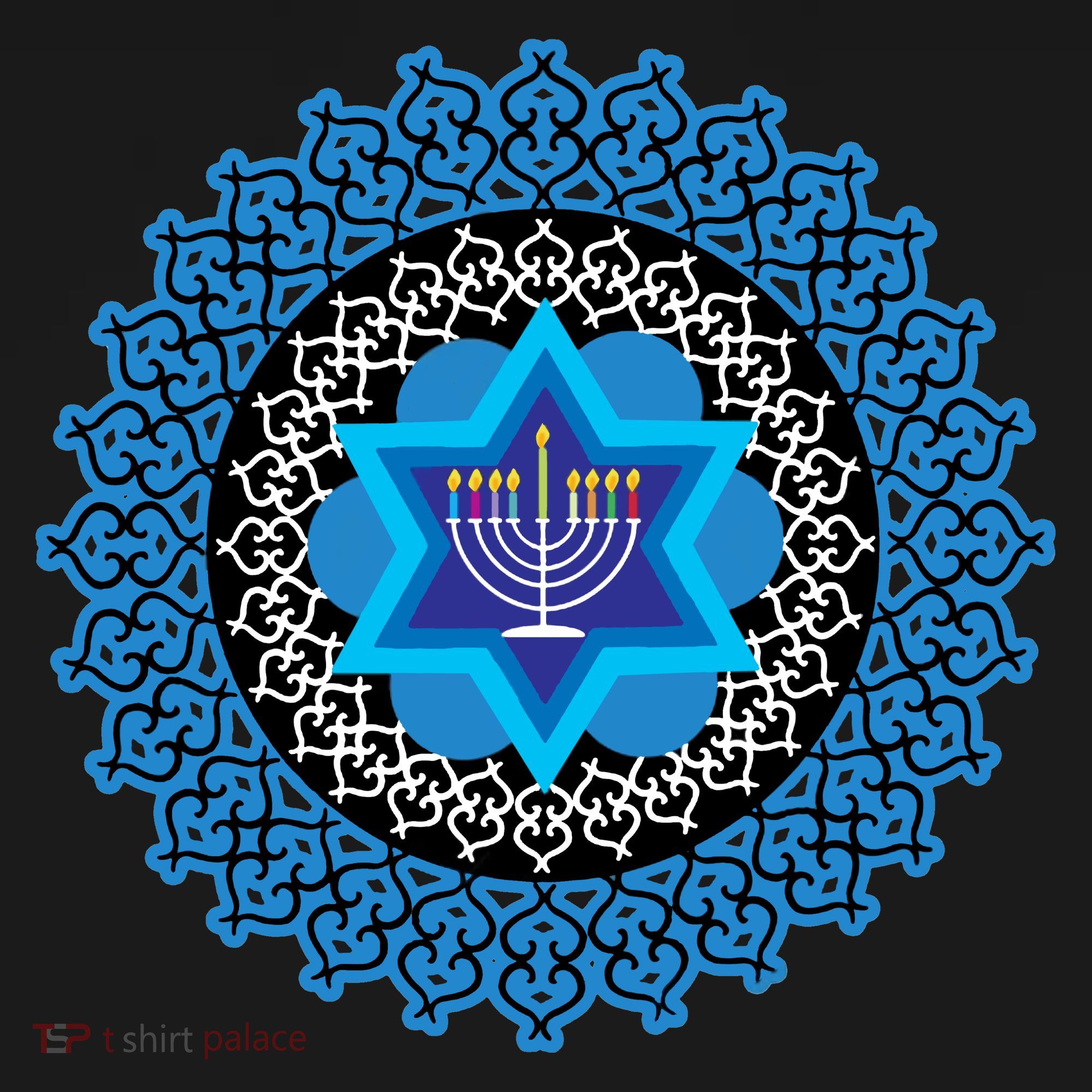 Happy Hanukkah Mandalla Star Of David Menorah Backpack