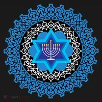 Happy Hanukkah Mandalla Star Of David Menorah Coaster thumb 2