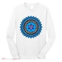 Happy Hanukkah Mandalla Star Of David Menorah Long Sleeve Shirt thumb 0