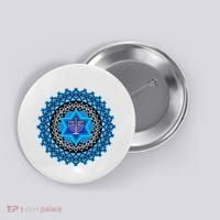 Happy Hanukkah Mandalla Star Of David Menorah Button thumb 0