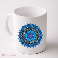 Happy Hanukkah Mandalla Star Of David Menorah Coffee Mug thumb 0