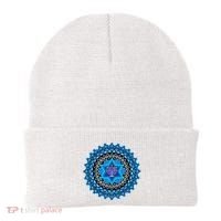 Happy Hanukkah Mandalla Star Of David Menorah Beanie thumb 0