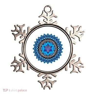 Happy Hanukkah Mandalla Star Of David Menorah Ornament
