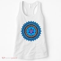 Happy Hanukkah Mandalla Star Of David Menorah Women's Tank Top thumb 0
