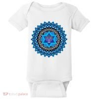 Happy Hanukkah Mandalla Star Of David Menorah Baby Bodysuit thumb 0