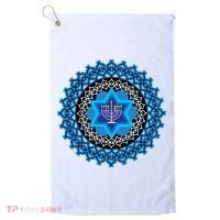 Happy Hanukkah Mandalla Star Of David Menorah Golf Towel thumb 0