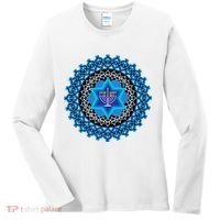 Happy Hanukkah Mandalla Star Of David Menorah Women's Long Sleeve Shirt thumb 0