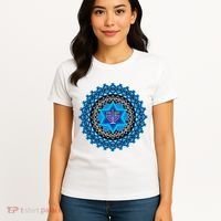 Happy Hanukkah Mandalla Star Of David Menorah Women's T-Shirt thumb 4