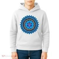 Happy Hanukkah Mandalla Star Of David Menorah Kids Hoodie thumb 4