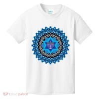 Happy Hanukkah Mandalla Star Of David Menorah Kids T-Shirt thumb 0