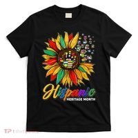 Hispanic Heritage Month Sunflowers Flags T-Shirt thumb 0