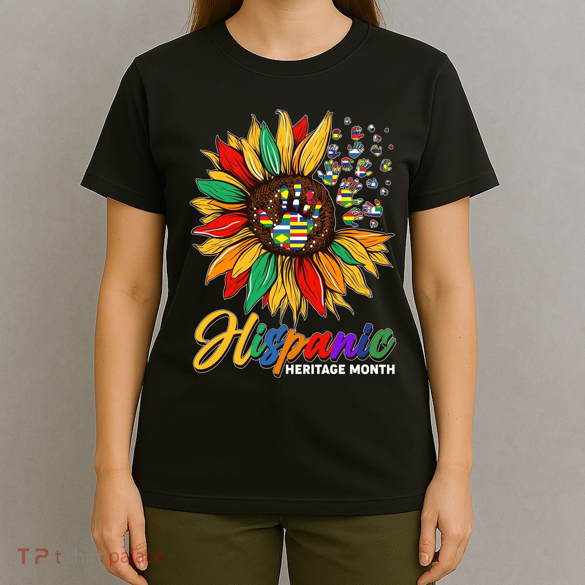 Hispanic Heritage Month Sunflowers Flags T-Shirt