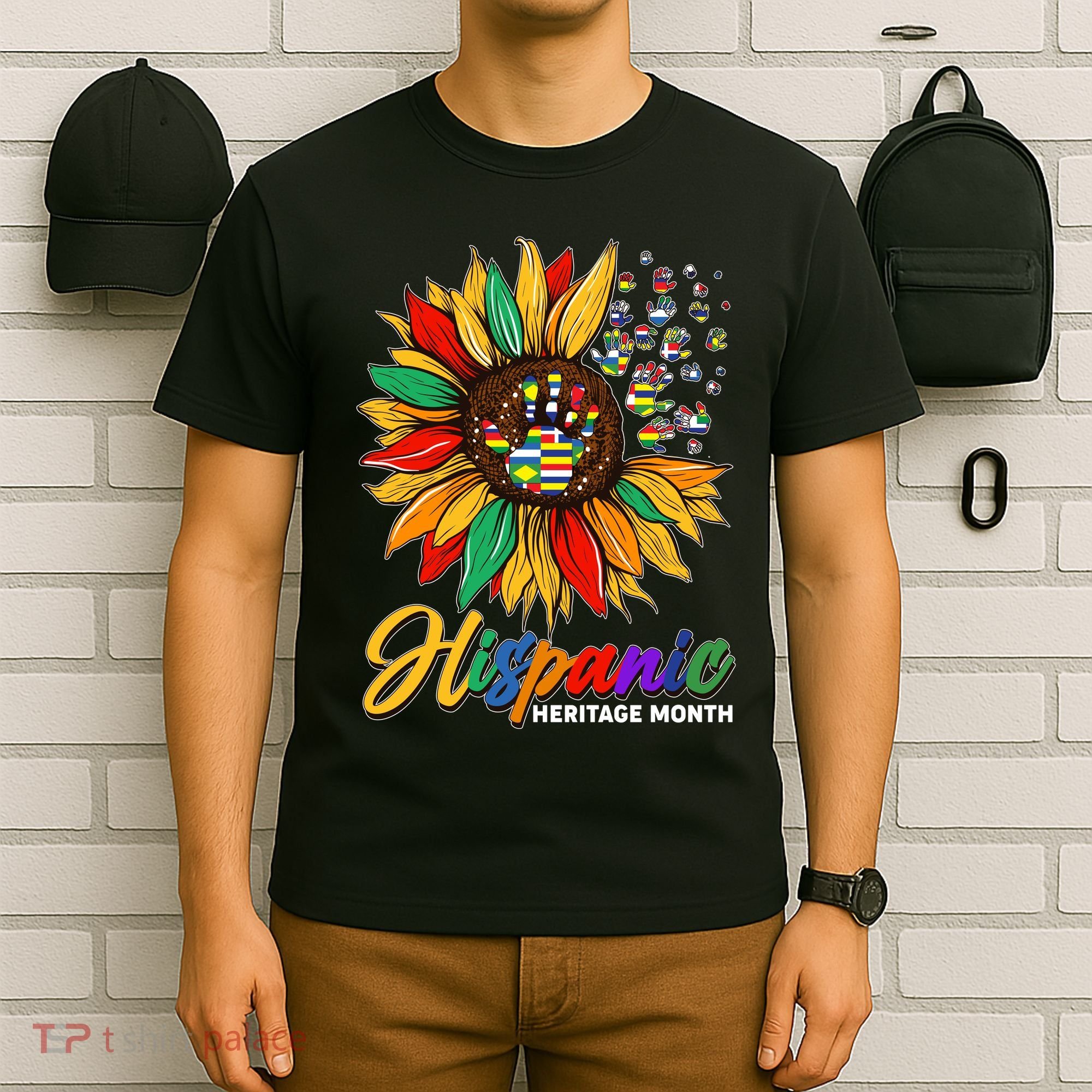 Hispanic Heritage Month Sunflowers Flags T-Shirt