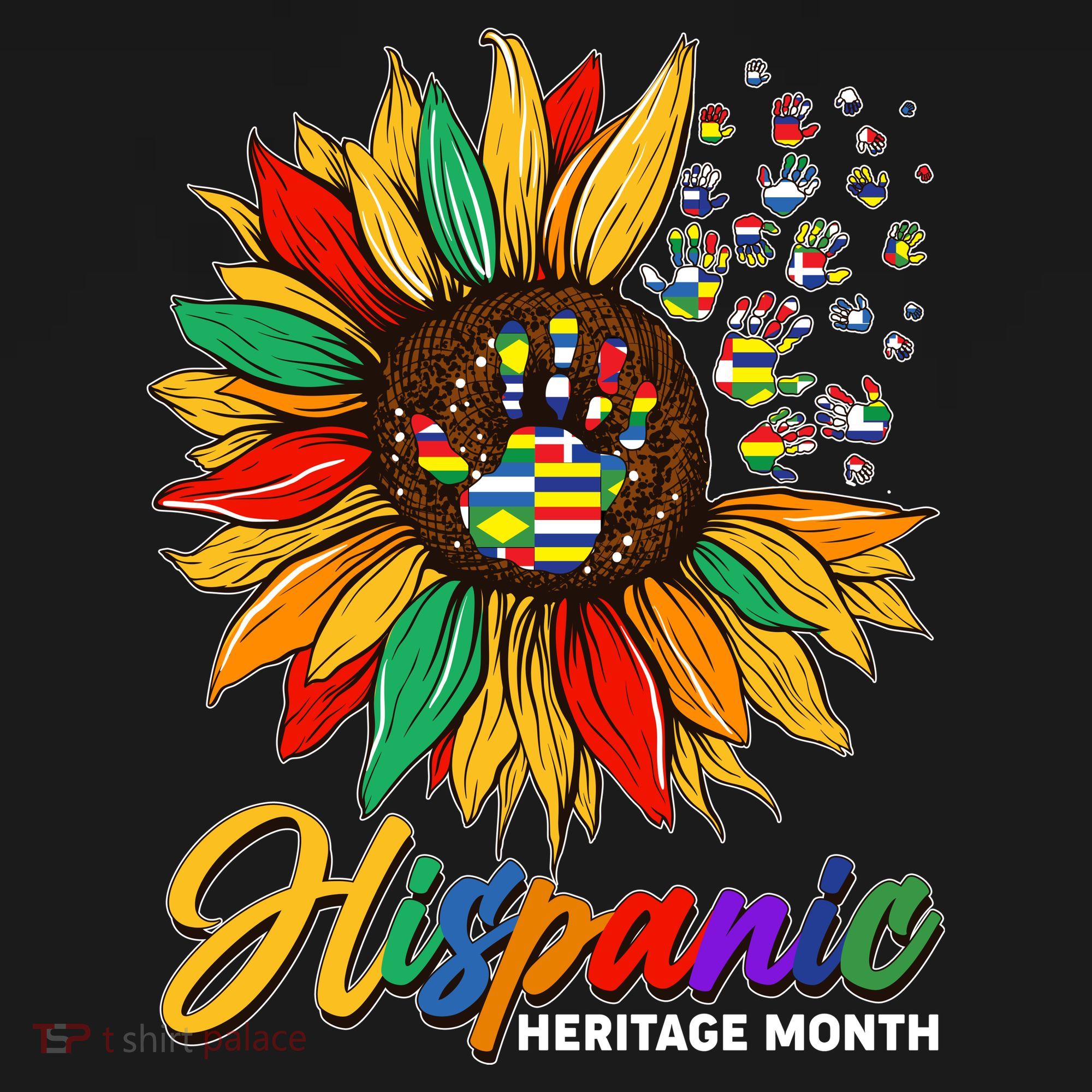 Hispanic Heritage Month Sunflowers Flags T-Shirt
