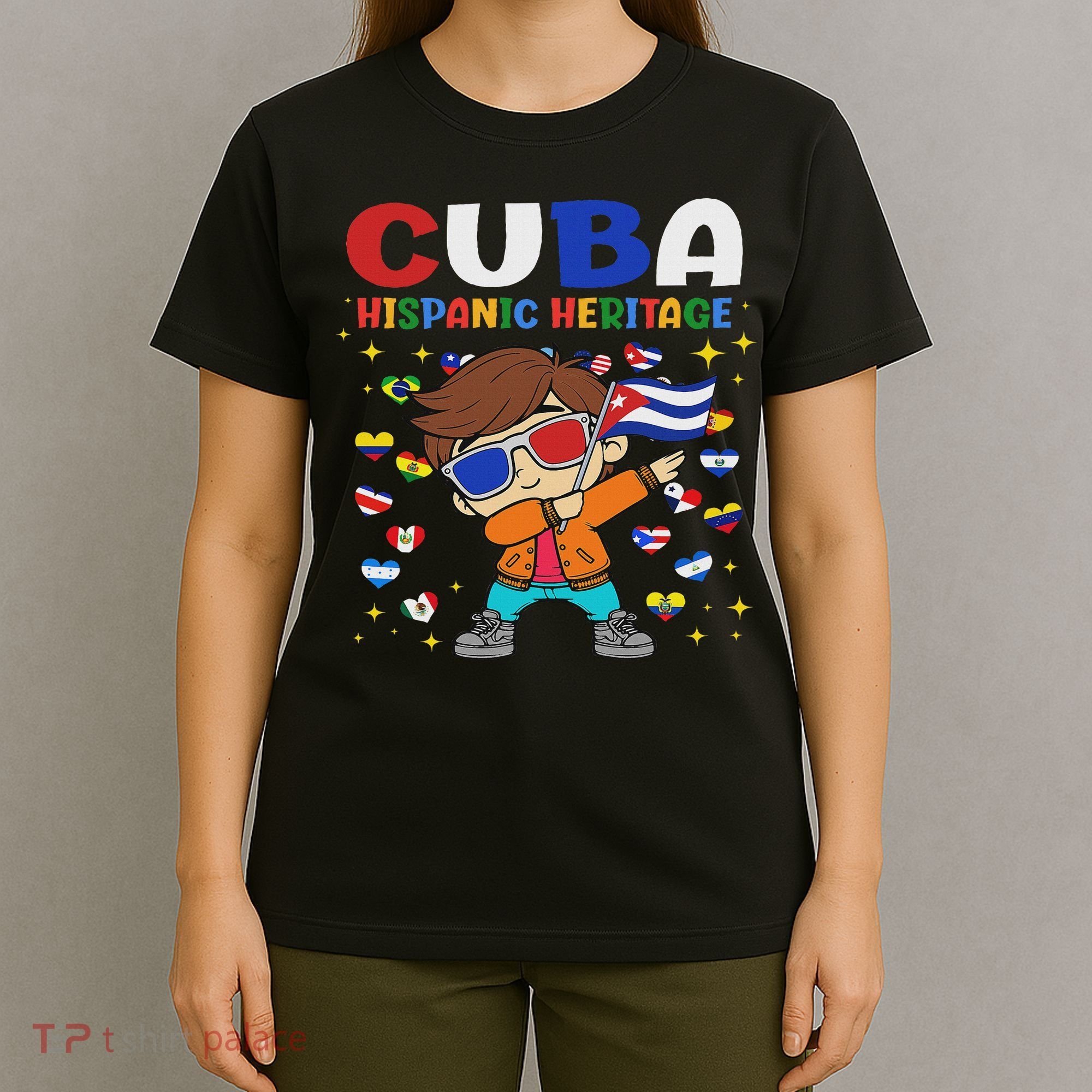 Hispanic Heritage Month Cuba Flag Cuban Boy T-Shirt