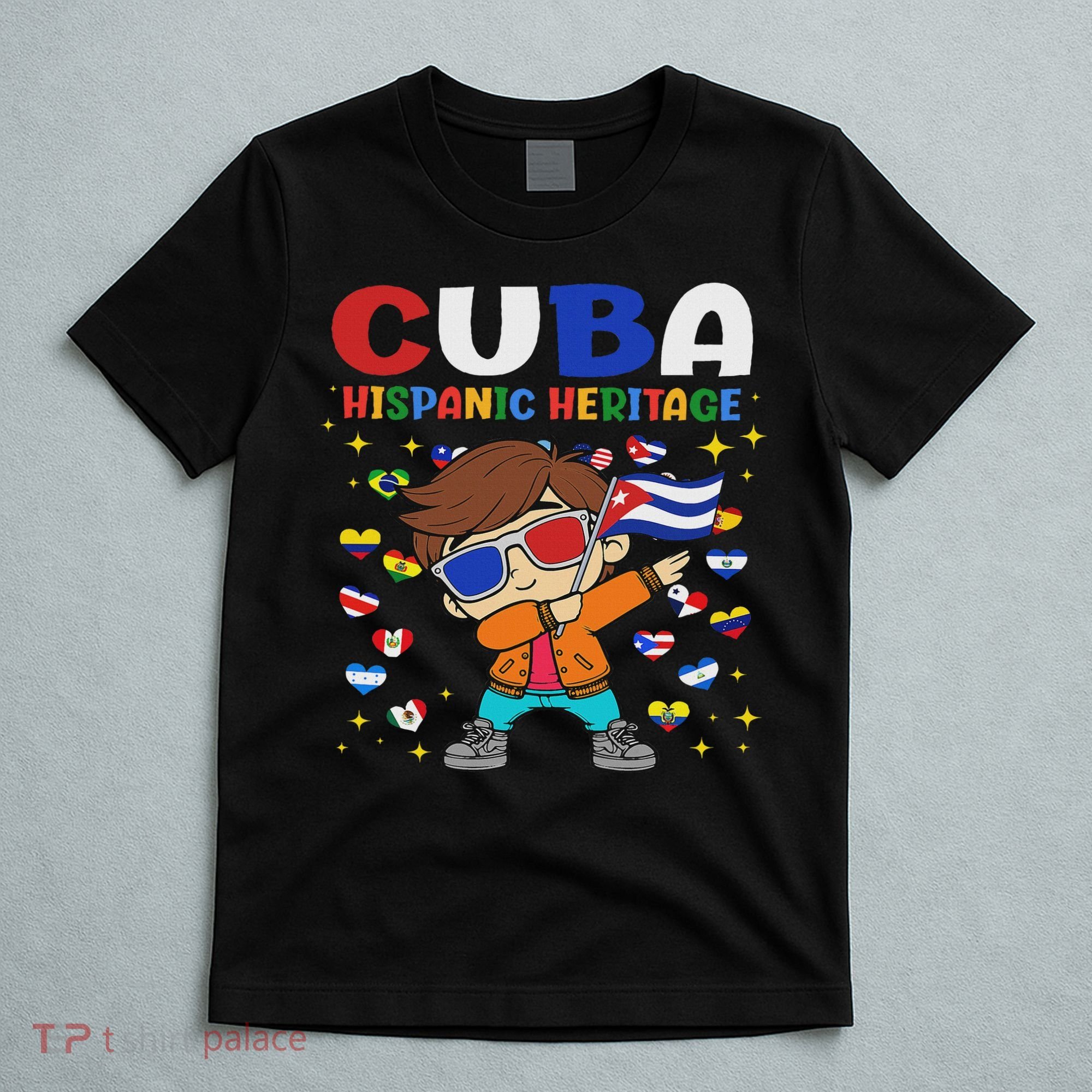 Hispanic Heritage Month Cuba Flag Cuban Boy T-Shirt