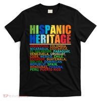 Hispanic Heritage Month National Latino Countries Names T-Shirt thumb 0