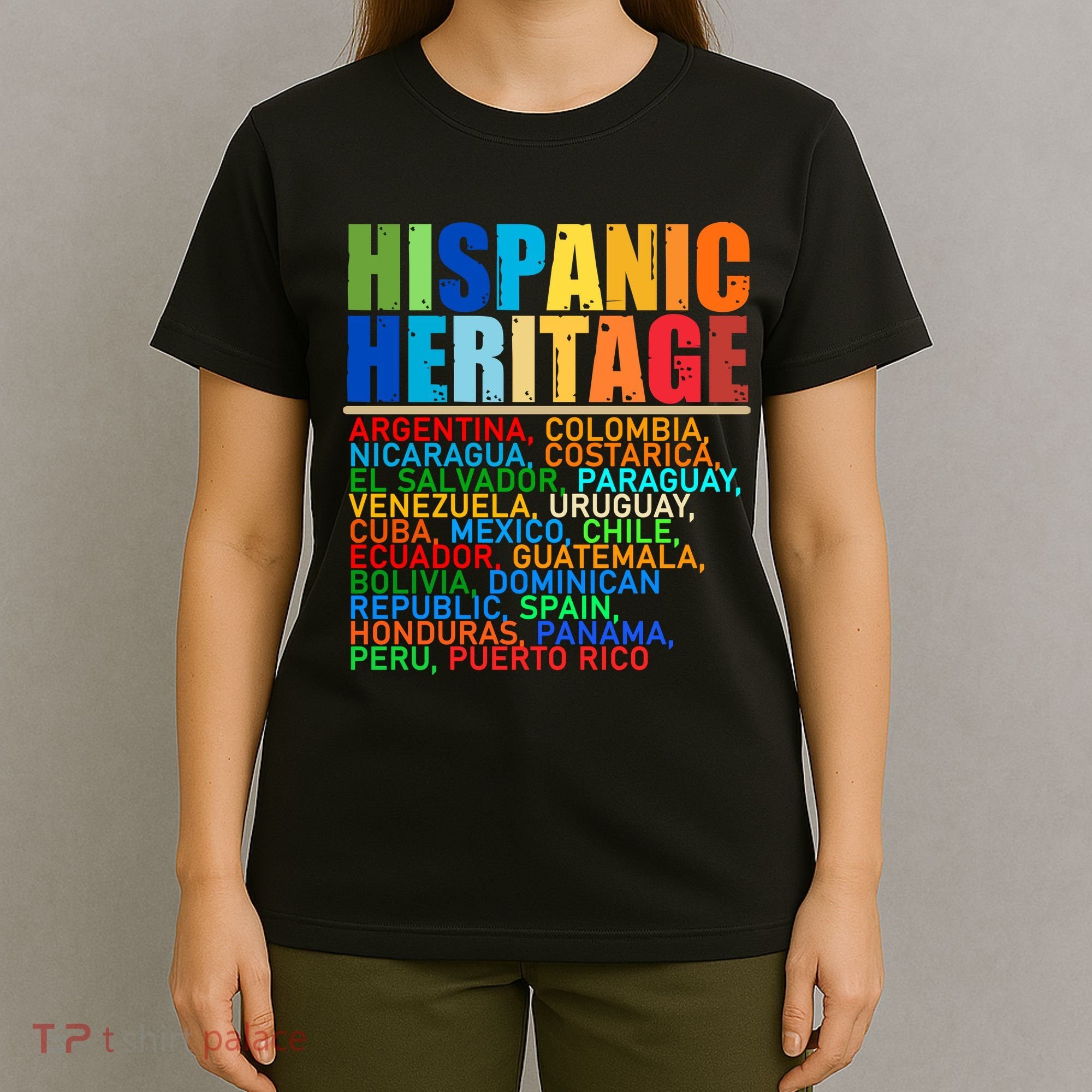 Hispanic Heritage Month National Latino Countries Names T-Shirt