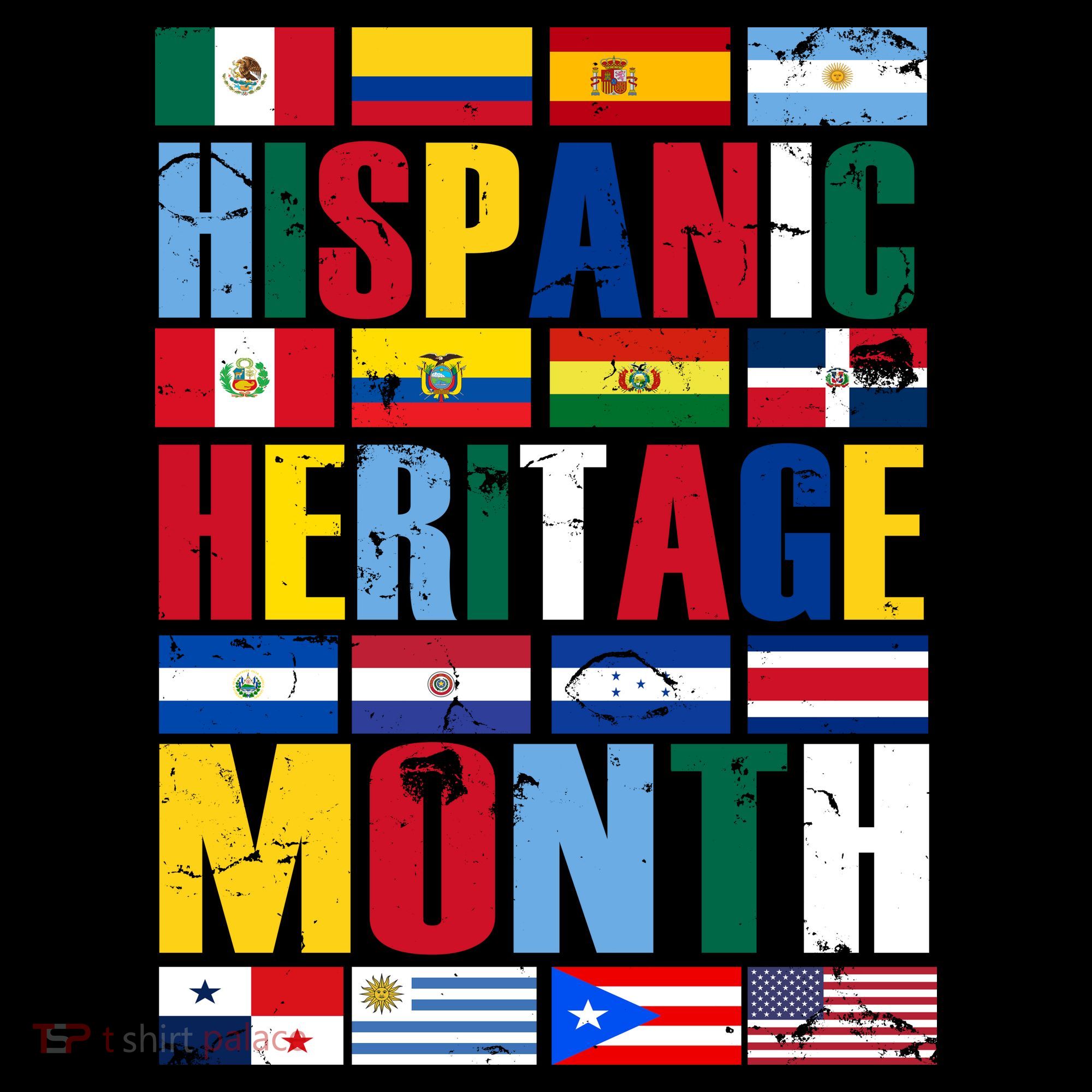 Hispanic Heritage Month Country Flags T-Shirt