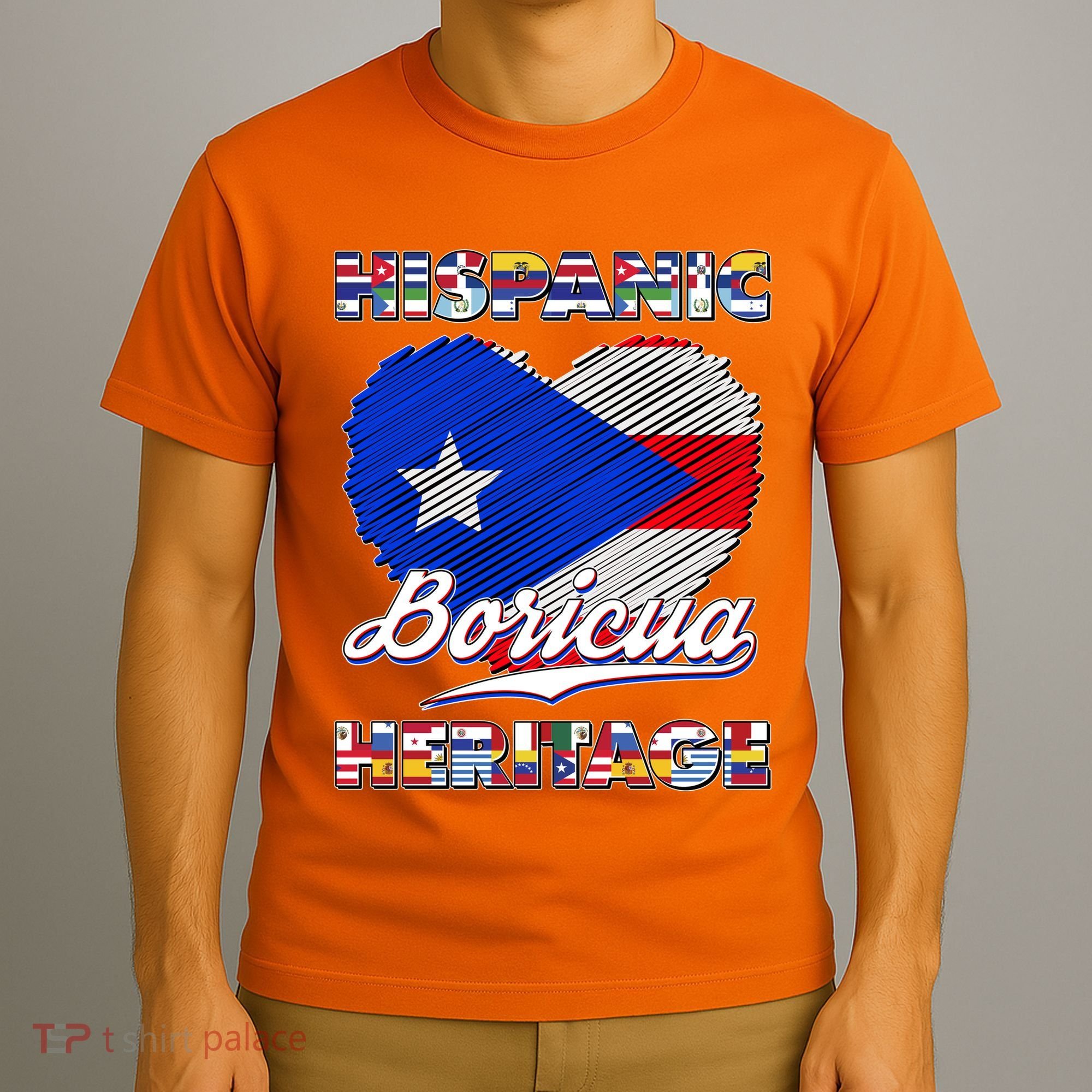 Hispanic Heritage Month Boricua Puerto Rico Flag T-Shirt