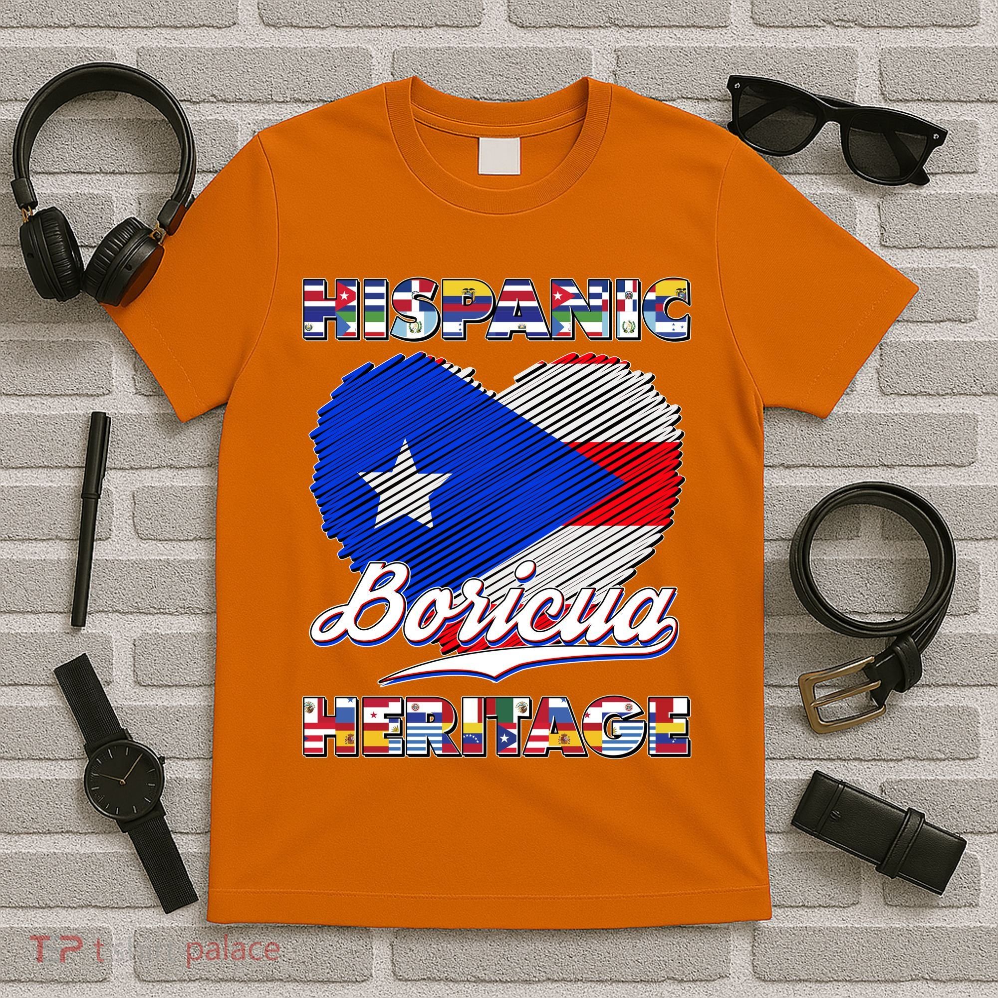 Hispanic Heritage Month Boricua Puerto Rico Flag T-Shirt