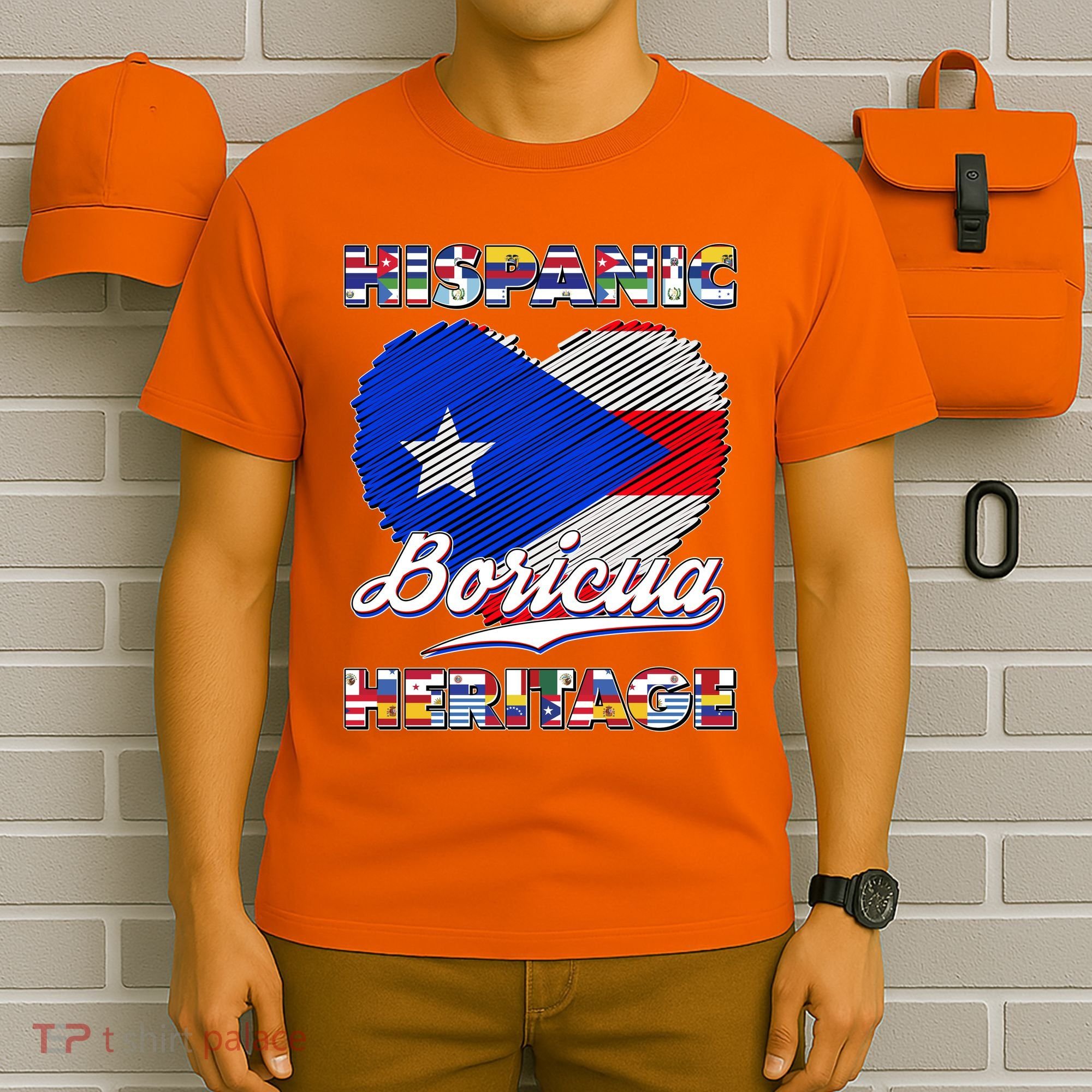 Hispanic Heritage Month Boricua Puerto Rico Flag T-Shirt