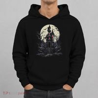 Haunted House Mansion Moon Halloween Decor Hoodie thumb 0