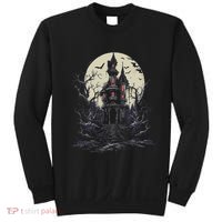 Haunted House Mansion Moon Halloween Decor Sweatshirt thumb 0