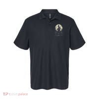 Haunted House Mansion Moon Halloween Decor Polo thumb 0