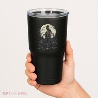 Haunted House Mansion Moon Halloween Decor Tumbler thumb 2