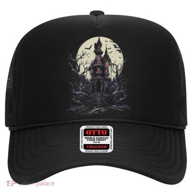 Haunted House Mansion Moon Halloween Decor Hat