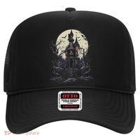 Haunted House Mansion Moon Halloween Decor Hat thumb 0
