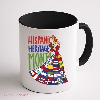 Hispanic Heritage Month Lady Flag Coffee Mug back