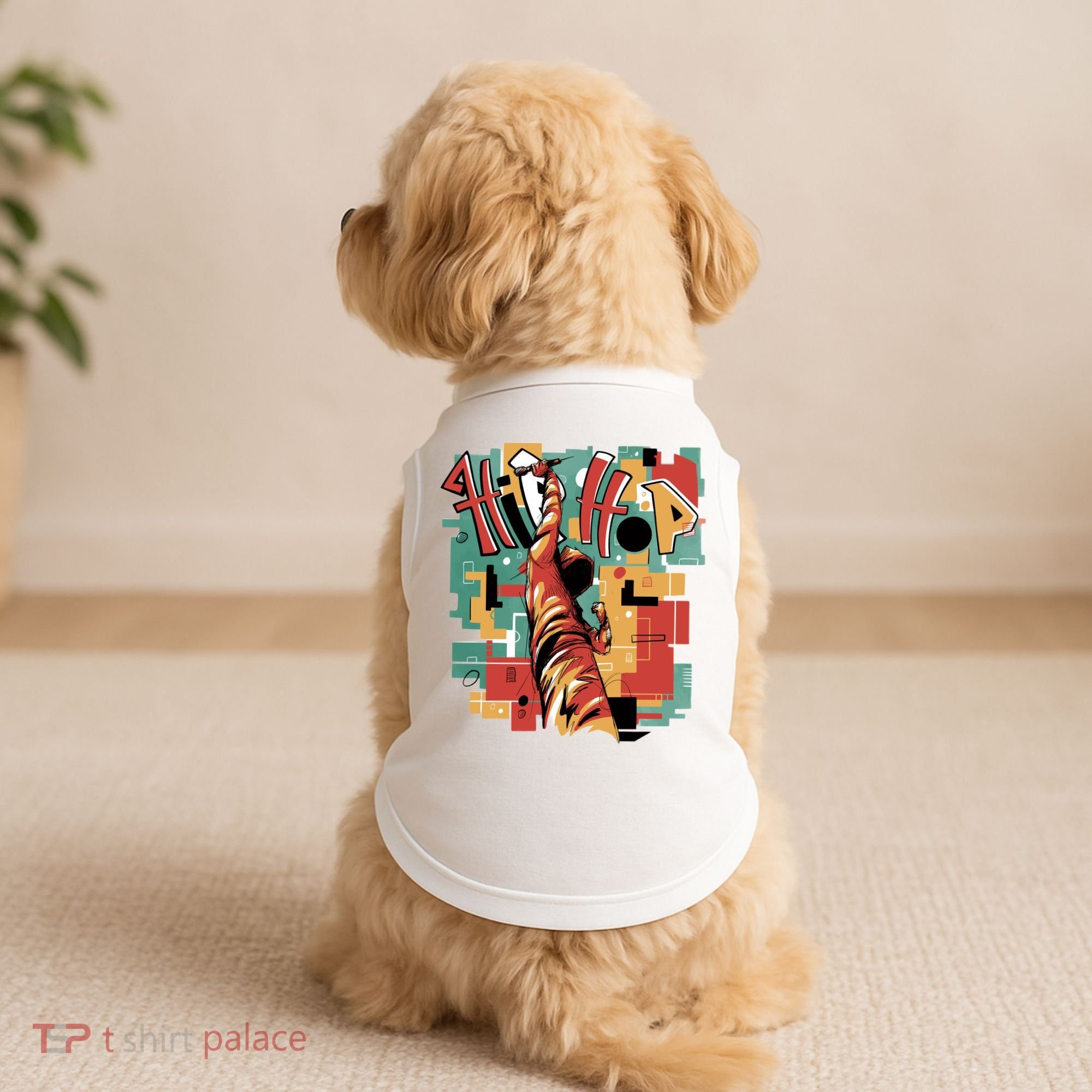 Hip Hop Music Retro Logo Doggie Tank