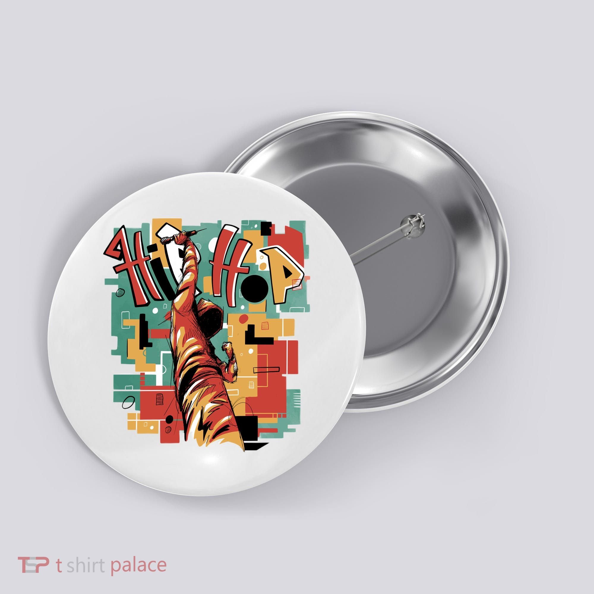 Hip Hop Music Retro Logo Button