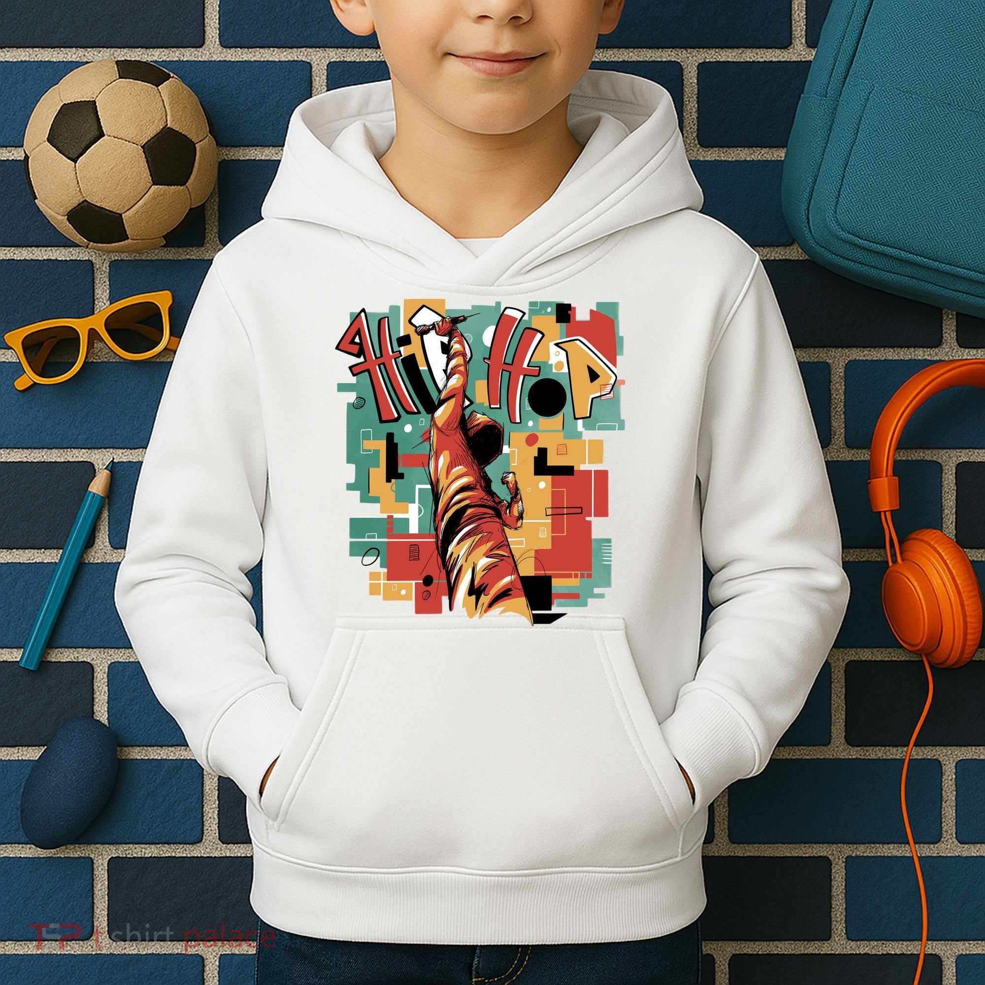 Hip Hop Music Retro Logo Kids Hoodie