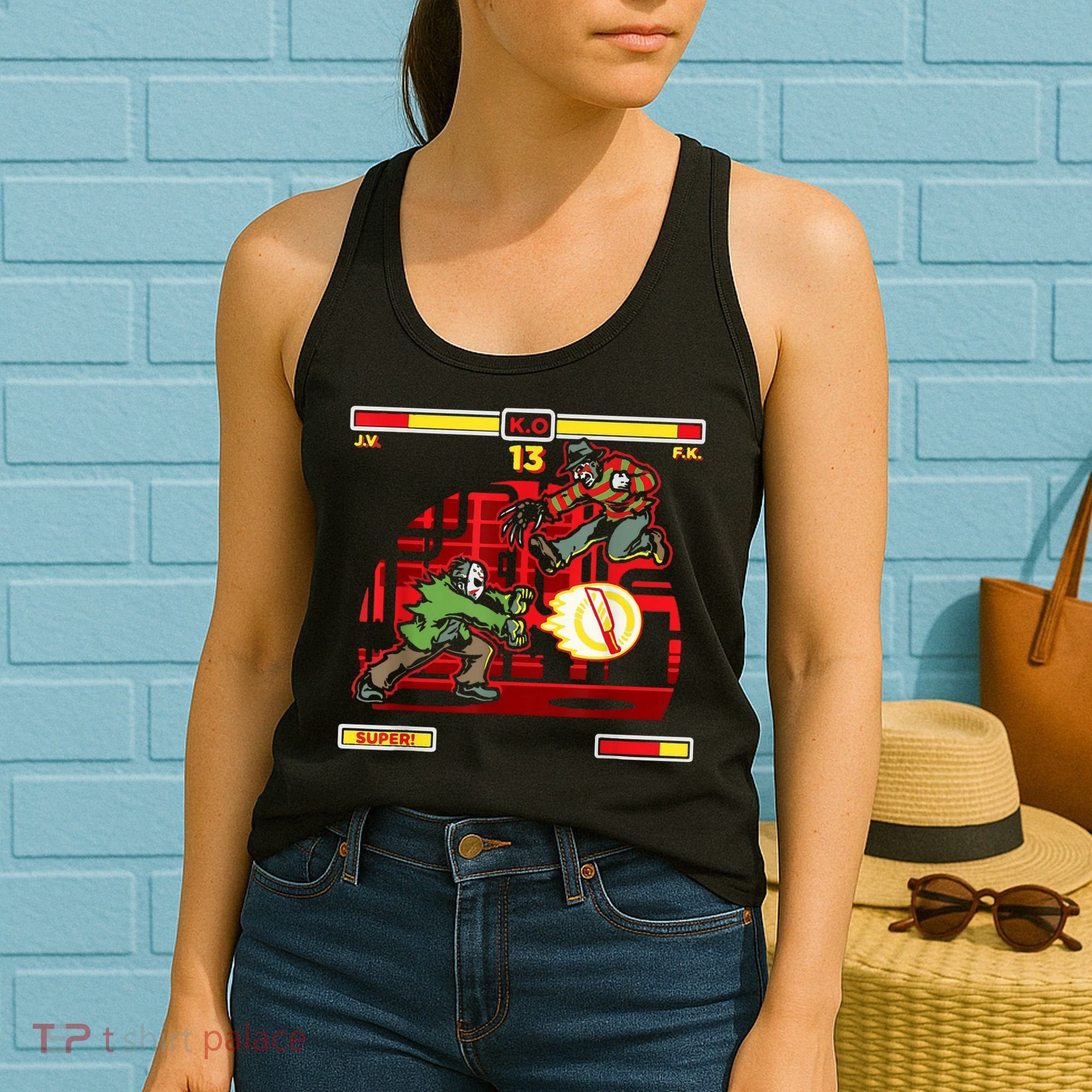 Halloween Horror Movie Characters Match Up KO Women's Tank Top