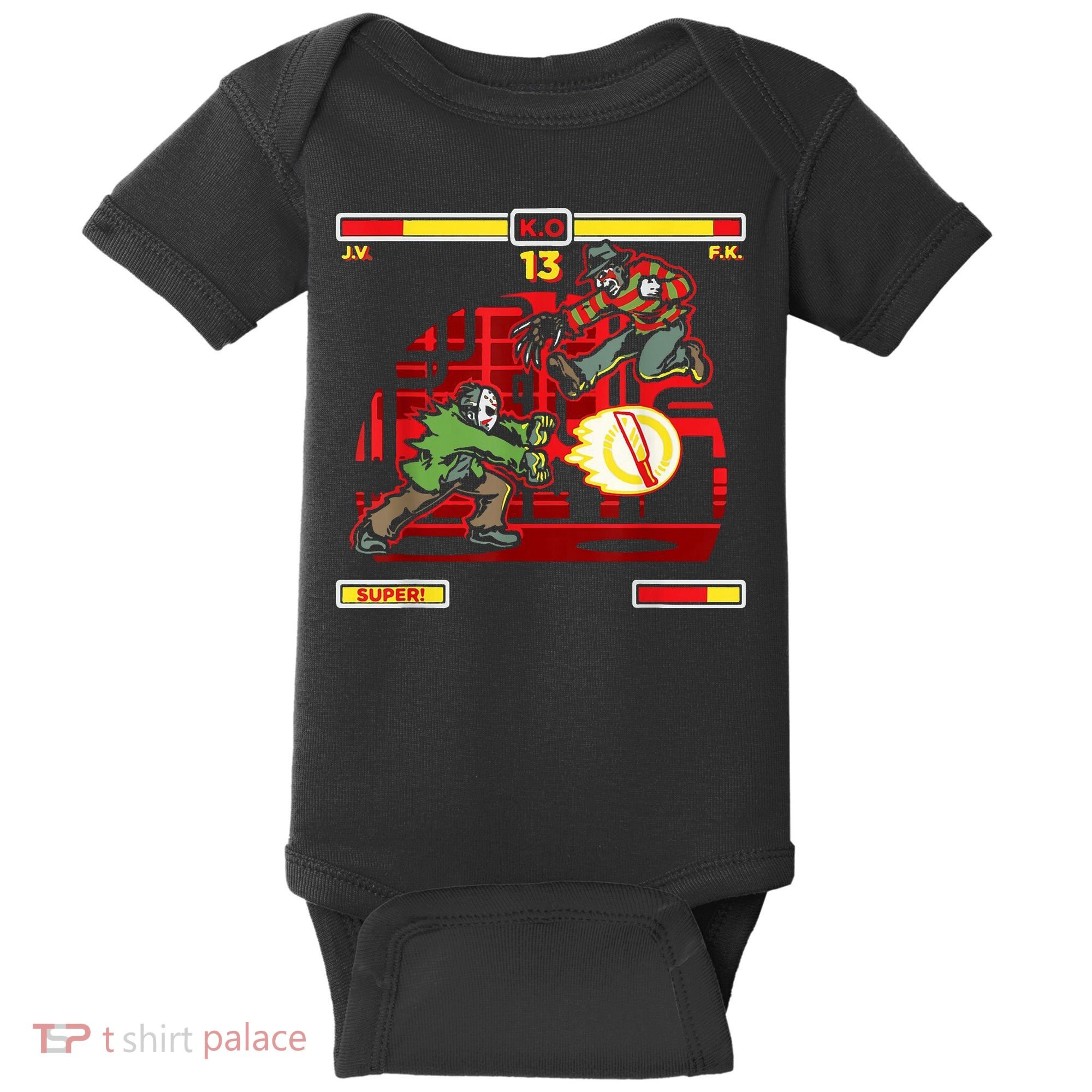 Halloween Horror Movie Characters Match Up KO Baby Bodysuit