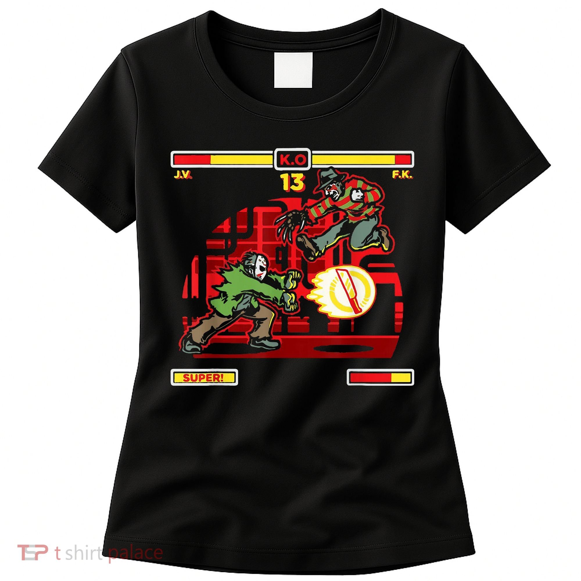Halloween Horror Movie Characters Match Up KO Women's T-Shirt
