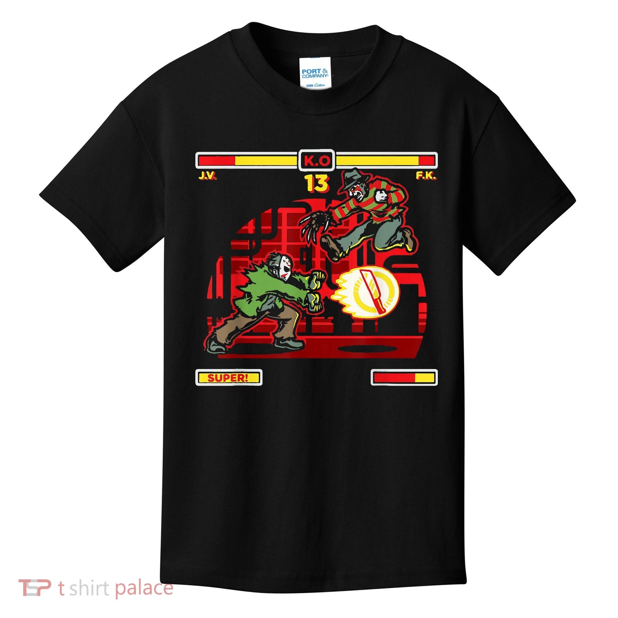 Halloween Horror Movie Characters Match Up KO Kids T-Shirt
