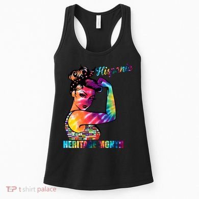 Hispanic Heritage Month Messy Bun Colorful Women's Tank Top